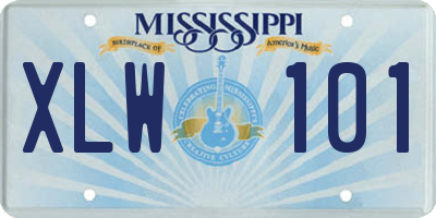 MS license plate XLW101