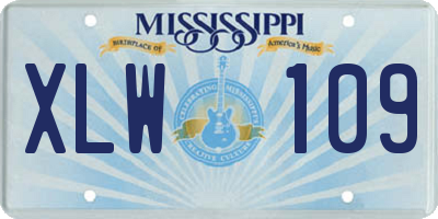 MS license plate XLW109