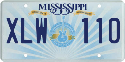 MS license plate XLW110
