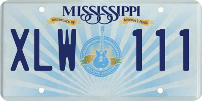 MS license plate XLW111