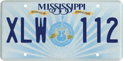 MS license plate XLW112