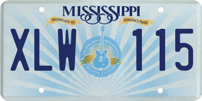MS license plate XLW115