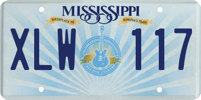 MS license plate XLW117