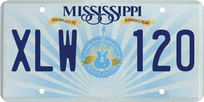 MS license plate XLW120