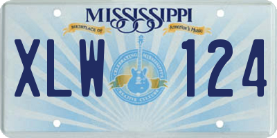 MS license plate XLW124