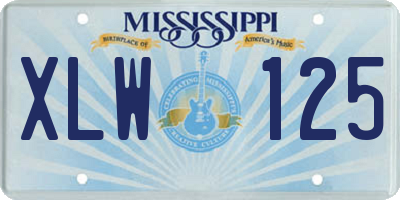 MS license plate XLW125