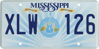 MS license plate XLW126