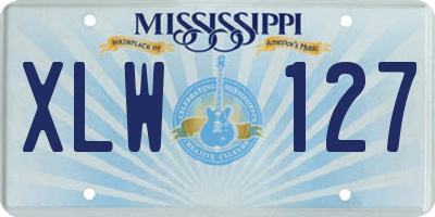 MS license plate XLW127