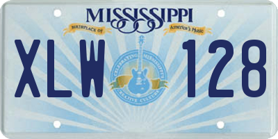 MS license plate XLW128