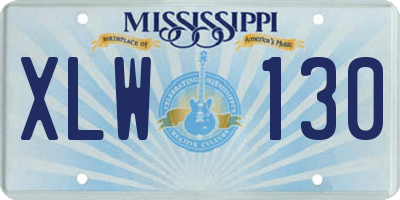 MS license plate XLW130