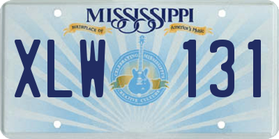 MS license plate XLW131