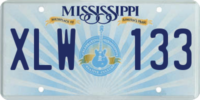 MS license plate XLW133