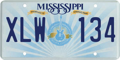 MS license plate XLW134