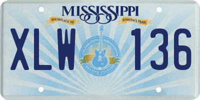 MS license plate XLW136
