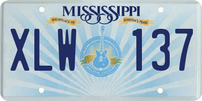 MS license plate XLW137