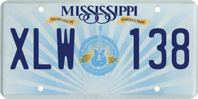 MS license plate XLW138