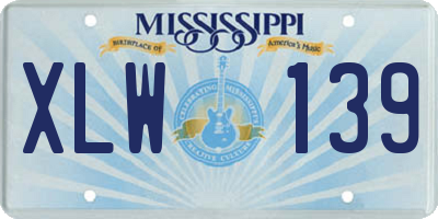 MS license plate XLW139