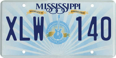 MS license plate XLW140