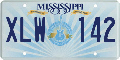 MS license plate XLW142