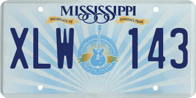 MS license plate XLW143