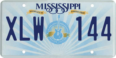 MS license plate XLW144