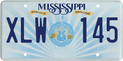 MS license plate XLW145