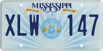 MS license plate XLW147