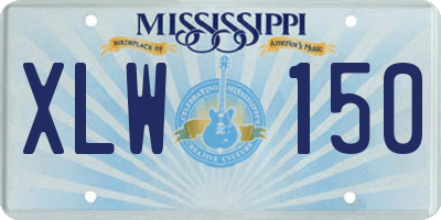 MS license plate XLW150