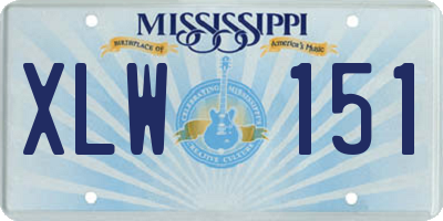 MS license plate XLW151