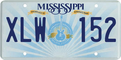 MS license plate XLW152
