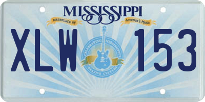 MS license plate XLW153