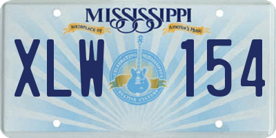 MS license plate XLW154