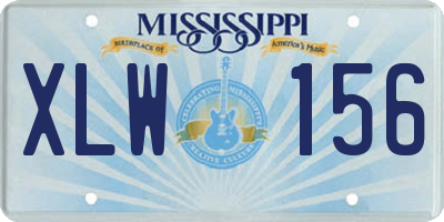 MS license plate XLW156