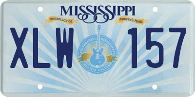 MS license plate XLW157