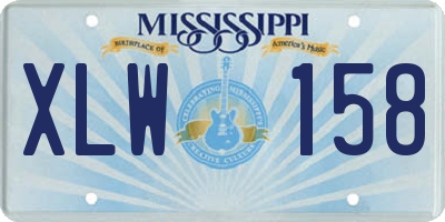 MS license plate XLW158