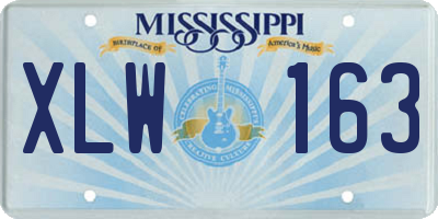 MS license plate XLW163