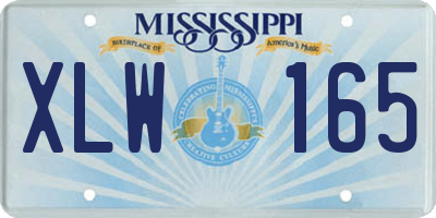 MS license plate XLW165