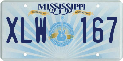 MS license plate XLW167
