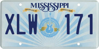 MS license plate XLW171