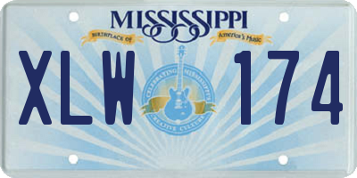 MS license plate XLW174