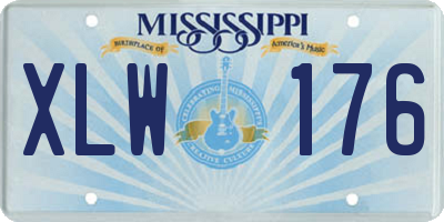 MS license plate XLW176