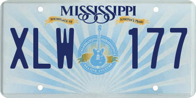 MS license plate XLW177
