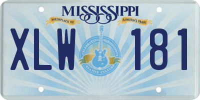 MS license plate XLW181