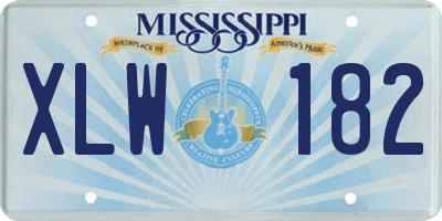 MS license plate XLW182