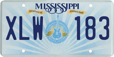 MS license plate XLW183