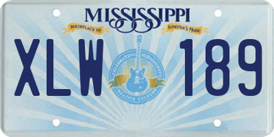 MS license plate XLW189