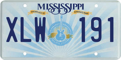 MS license plate XLW191