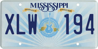 MS license plate XLW194