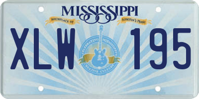 MS license plate XLW195