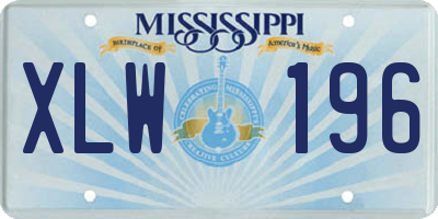 MS license plate XLW196